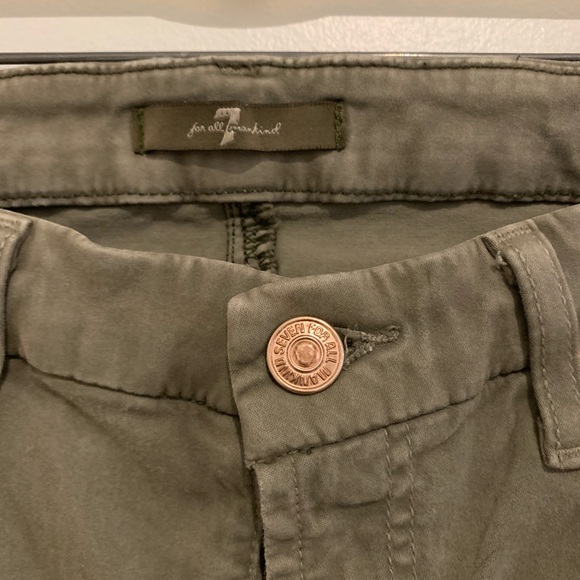 7 for all mankind moss green suede skinny jeans - Picture 3 of 5
